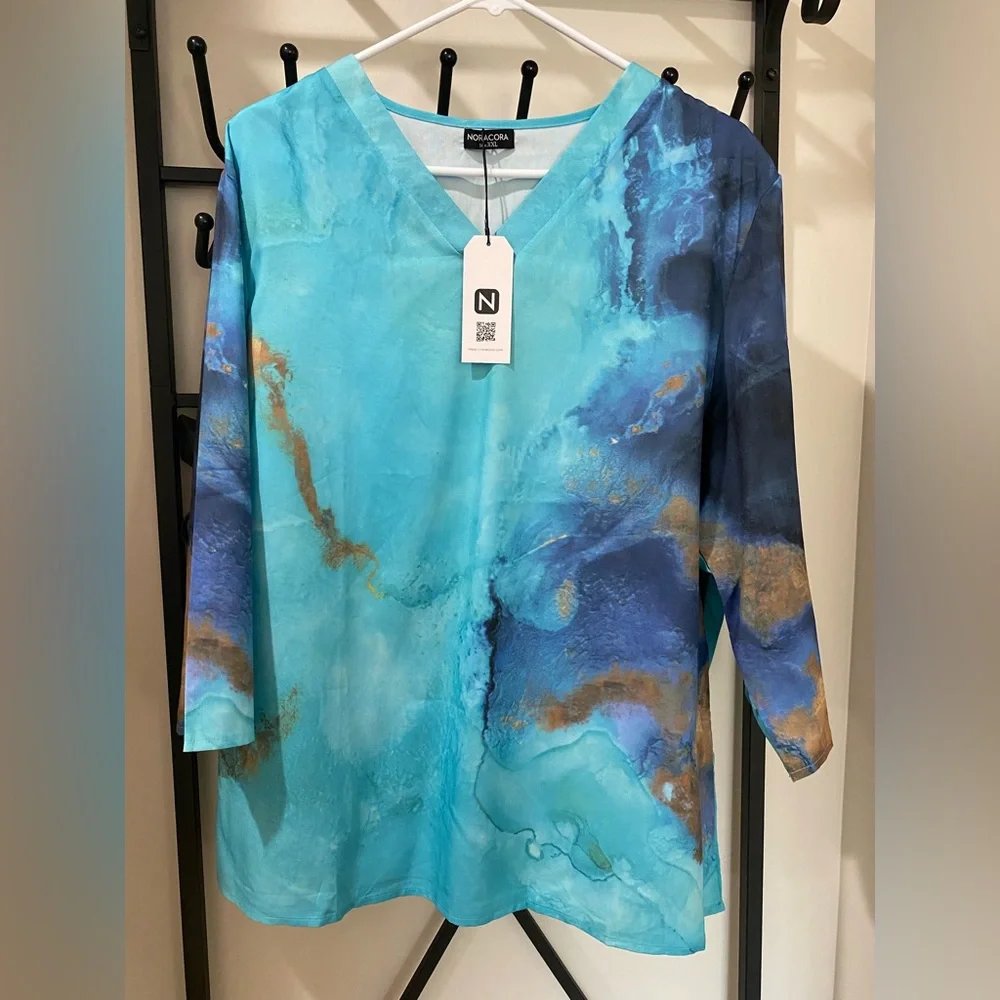 NORACORA 3/4 Length Sleeve Top, NWT, XXL - Picture 6 of 15